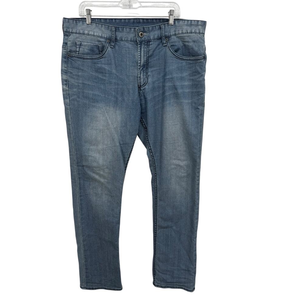 Buffalo David Bitton Skinny Jeans 36 Blue Ash Basic Men's Faded 5 Pocket Comfort